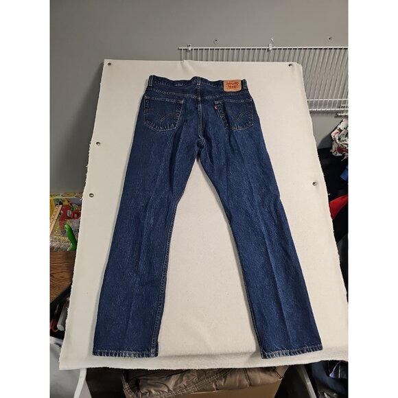 VTG Levi's Jeans 505 Mens 36x32 Dark Wash Blue Denim Regular Fit Straight Y2K - Picture 1 of 9